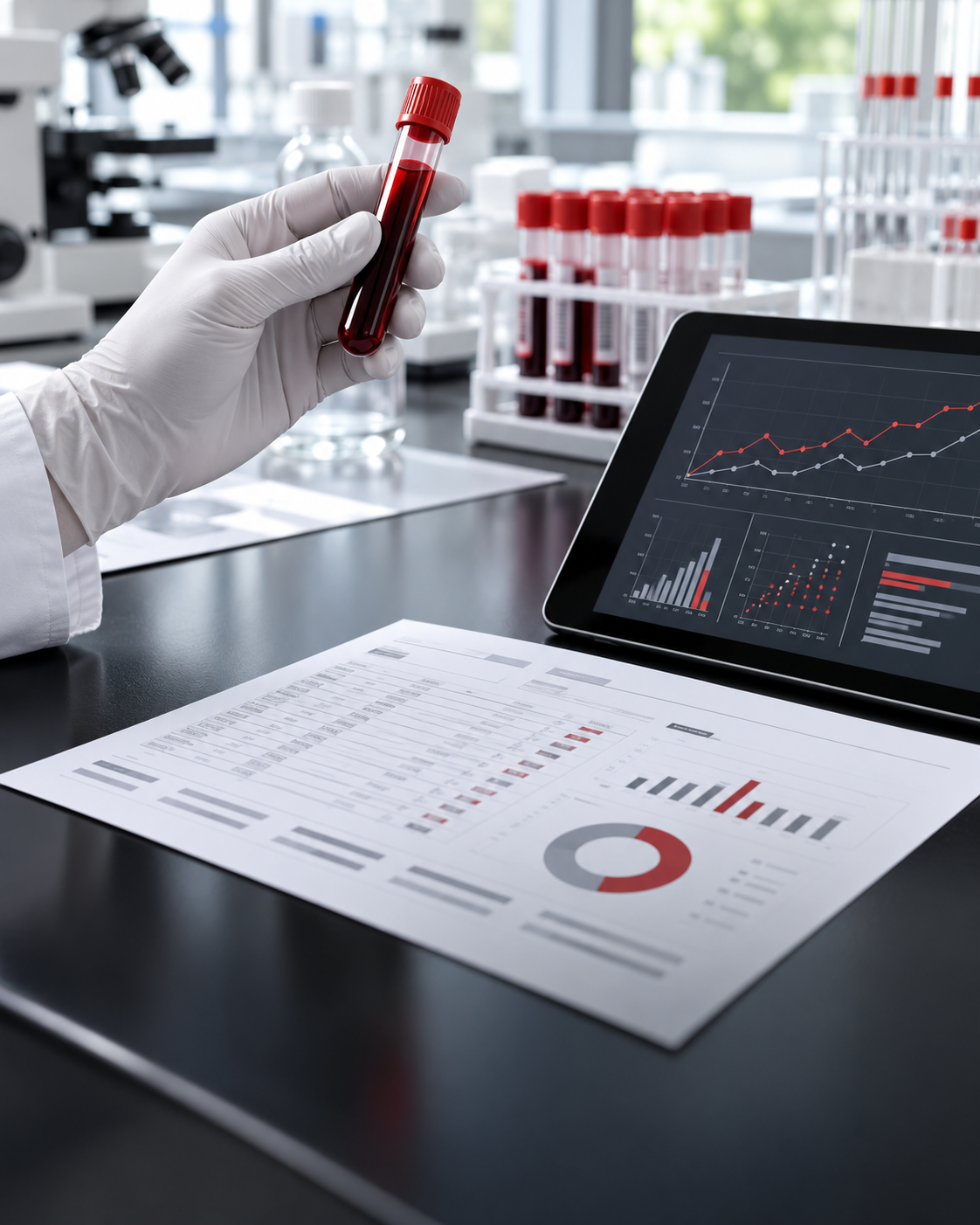Biomarker blood sample and laboratory results dashboard